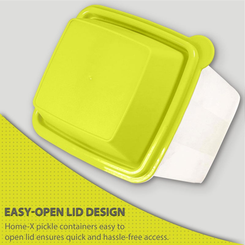 Home-X Pickle Container with Strainer - BPA Free Jalapeno Container for Mess-Free Storage of Condiment Food - Pickle Holder with Easy to Open Lid Design (Green) - Image 3